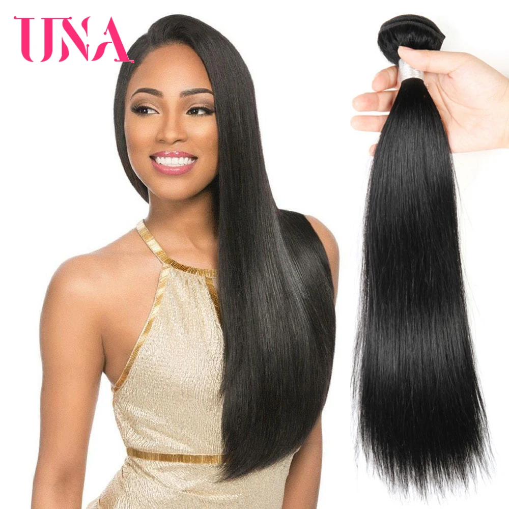 

UNA Malaysian Human Hair 1 Piece Pack #1 #1B #2 #4 Malaysian Straight Non-Remy Hair Weft Human Hair Weave Bundles 8-28 inches