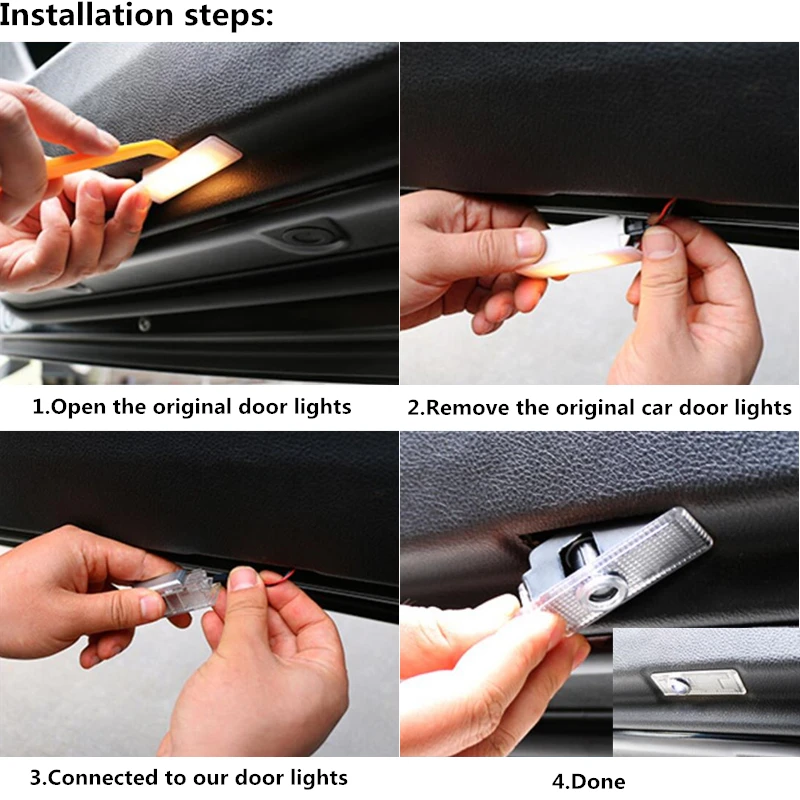  2pcs led For BMW E90 E60 F30 F10 F15 E63 E64 E65 535i 528 X1 X3 X4 X5 X6 Z4 M5 320i Car Door light  - 33019005765