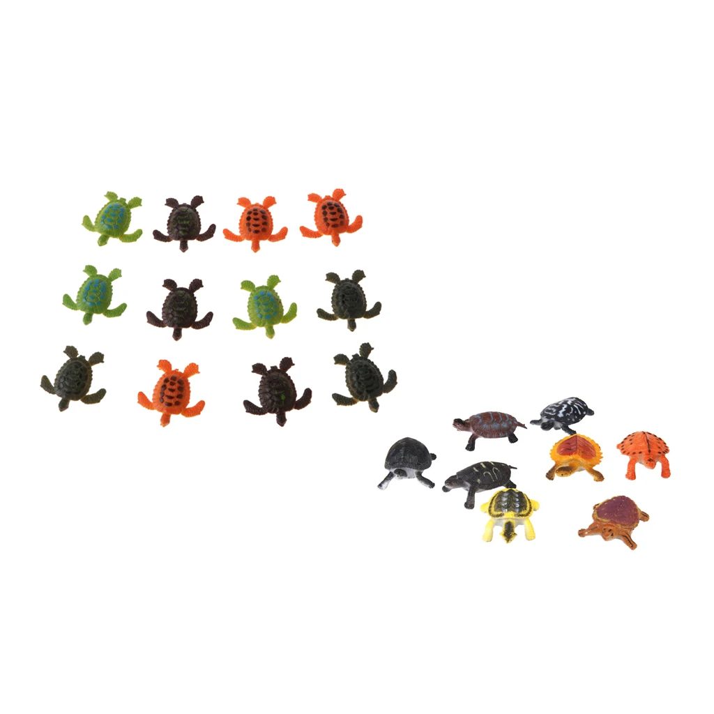 20pcs Multi-color Sea Turtles Animals Model Toys Marine Beach Party Favors