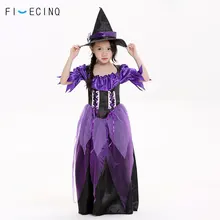 Witch Cosplay Costume Girl Purple Dress With Hat Festival Halloween Carnival Party Kids School Performance Suit Child Fancy Cute цена Witch Cosplay Costume Girl Purple Dress With Hat Festival Halloween Carnival Party Kids School Performance Suit Child Fancy Cute цены онлайн