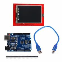 UNO R3 MEGA328P Board with 2.4 Inch TFT Touch LCD Screen Module For Arduino 2 8 inches tft lcd touch screen shield expansion board
