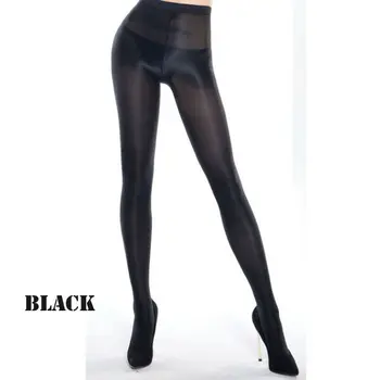 

New Fashion Women's Elastic High Waist Tights Skinny Reflective Stockings Ladies Casual Solid Color Pantyhose