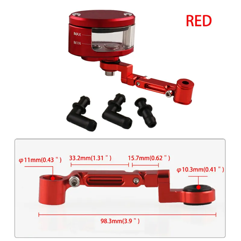 Red DERI CNC Универсальный тормозной бак сцепления мотоцикла цилиндр бак для жидкого топлива чашки для YAMAHA MT07 MT09 TMAX500 HONDA YZFR3 - Цвет: Red