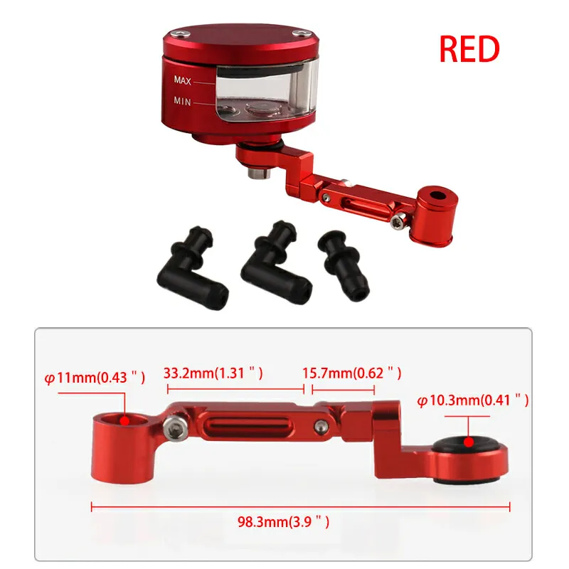 DERI CNC мотоцикл тормозной бак для жидкого топлива цистерна+ кронштейн поддержки для YAMAHA HONDA YZFR3 Kawasaki KTM - Цвет: Red