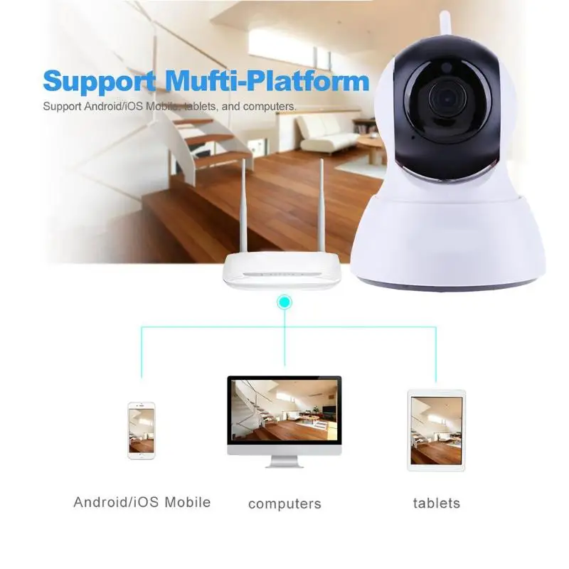 

QF007 720P Wireless Pan Tilt Security Network IP Camera Home Surveillance Night Vision WIFI Webcam Baby Monitor Indoor Webcams