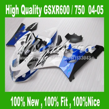 

Fairing kits for SUZUKI GSX-R750 04 05 GSXR600 04 05 GSXR 600 K4 GSX-R600 #66HAC GSXR 750 K4 2004 2005 Blue Black white fairings