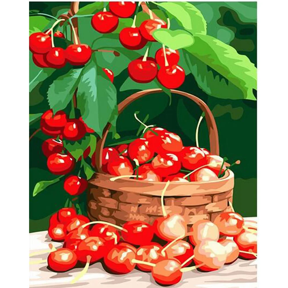 

5D diamond embroidery Cherry 5D cross stitch crystal square diamond decor Fruit diy diamond painting Home Decoration H1514