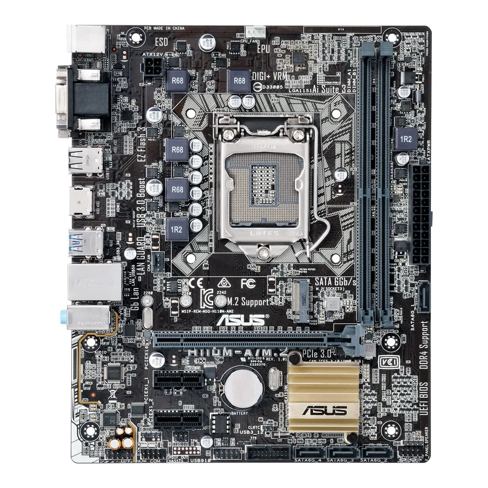 

Full new ASUS H110M-A/M.2 Intel 14nm CPU 4*SATA III Intel H110 2*DDR4 DIMM LGA 1151 32G Micro ATX Motherboard