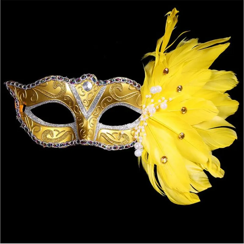 Красочная маска с перьями маска венецианской принцессы женские маскарадные маски для глаз карнавальные вечерние реквизиты Рождество Хэллоуин