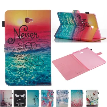 

Lovely Painted Wallet Flip PU Leather cover case For Samsung GALAXY Tab A 10.1 P580 P585 SM-P580 SM-P585 Tablet Shell Protector