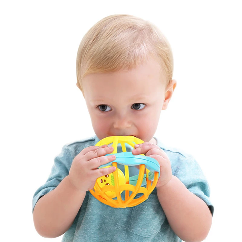 

Baby Teether Toy Hole Ball Grinding Teeth Massage Hand Catching Ball Baby Learning Crawling Companion Sleep Comforting Toy Gift