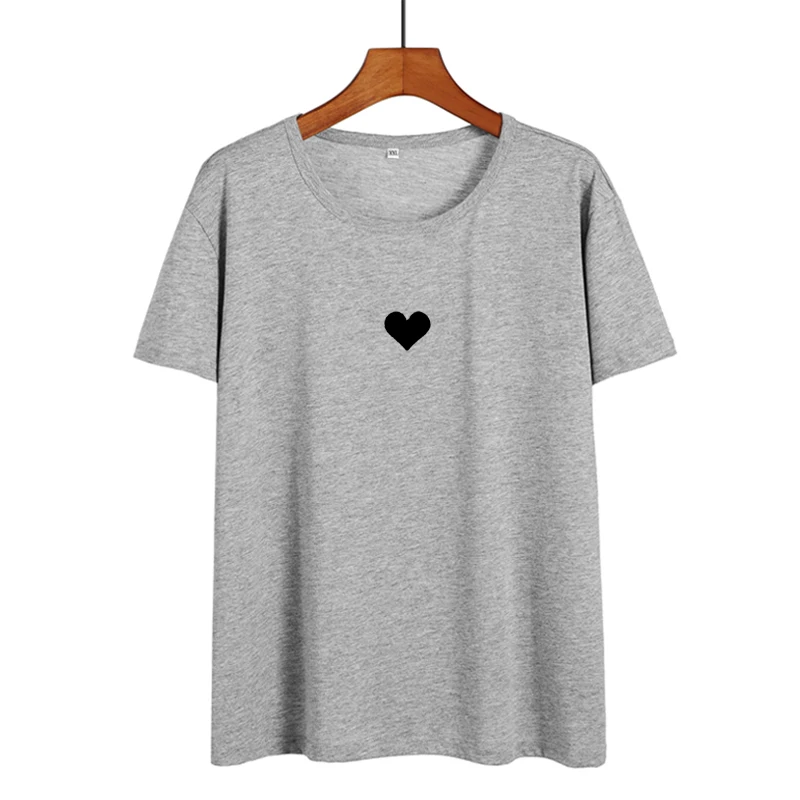 Маленькая Футболка с сердцем, Женская милая Футболка Kpop Harajuku, хлопковые женские топы Tumblr, женская футболка, Camisetas Verano Mujer