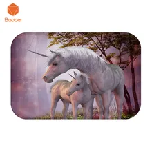 3D единорог, коралловый флис, коврик для прихожей, для кухни, коврик для ванной комнаты, туалет, Нескользящие Коврики для пола, Противоскользящий коврик