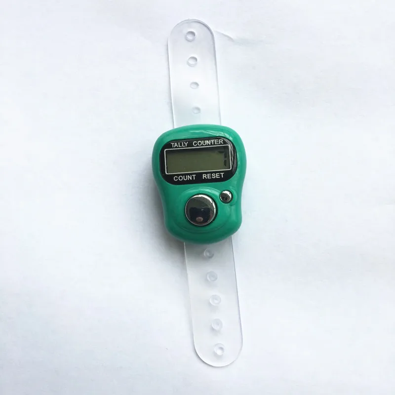 New Electronic Digital Counter Portable Hand Operated Tally LCD Screen Finger Counter 40%off - Цвет: green