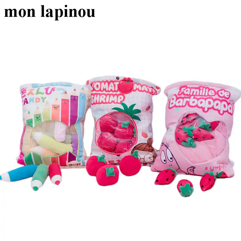 Hot Plush Strawberry Pencil Tomato Toys Simulation Food A Bag Of Candy Plush Pillow Toys For Children Kids Creative Toy Gift Plush Pillows Aliexpress