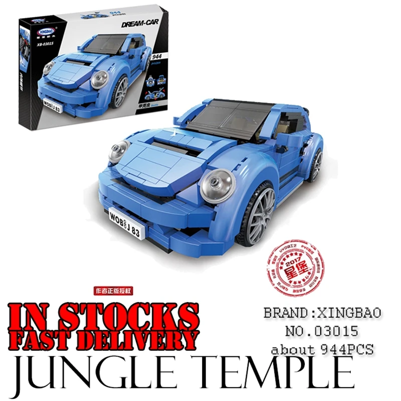 

Xingbao 03015 944Pcs New Genuine Creative MOC Technic Series The Beetle car-styling Set Building Blocks Bricks Toys for Children
