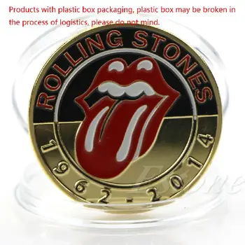 

Gold Plated Famous Music Group Rolling Stones Commemorative Coin Art Collection
