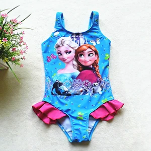 Купальный костюм для девочек, Цельный Детский купальник Эльза и Анна, детский купальный костюм, купальный костюм, пляжная одежда, Летний стиль SW070 - Цвет: sw901