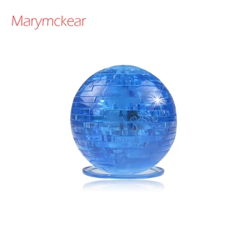 

Blue/ lucency Puzzle Ball 3D Puzzles Crystal Ball Puzzle Model Educational Toys with Color Lights 41pcs Best Toys for Kids