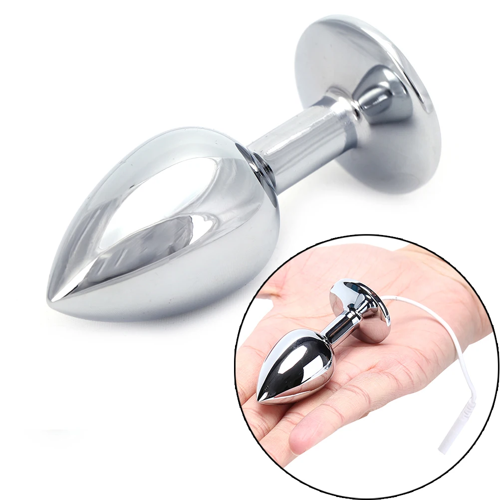 Electric Shock Anal Plug Toys for Men Women Medical Themed Toys Metal Electro Butt Plug Therapy 28*70mm Massager