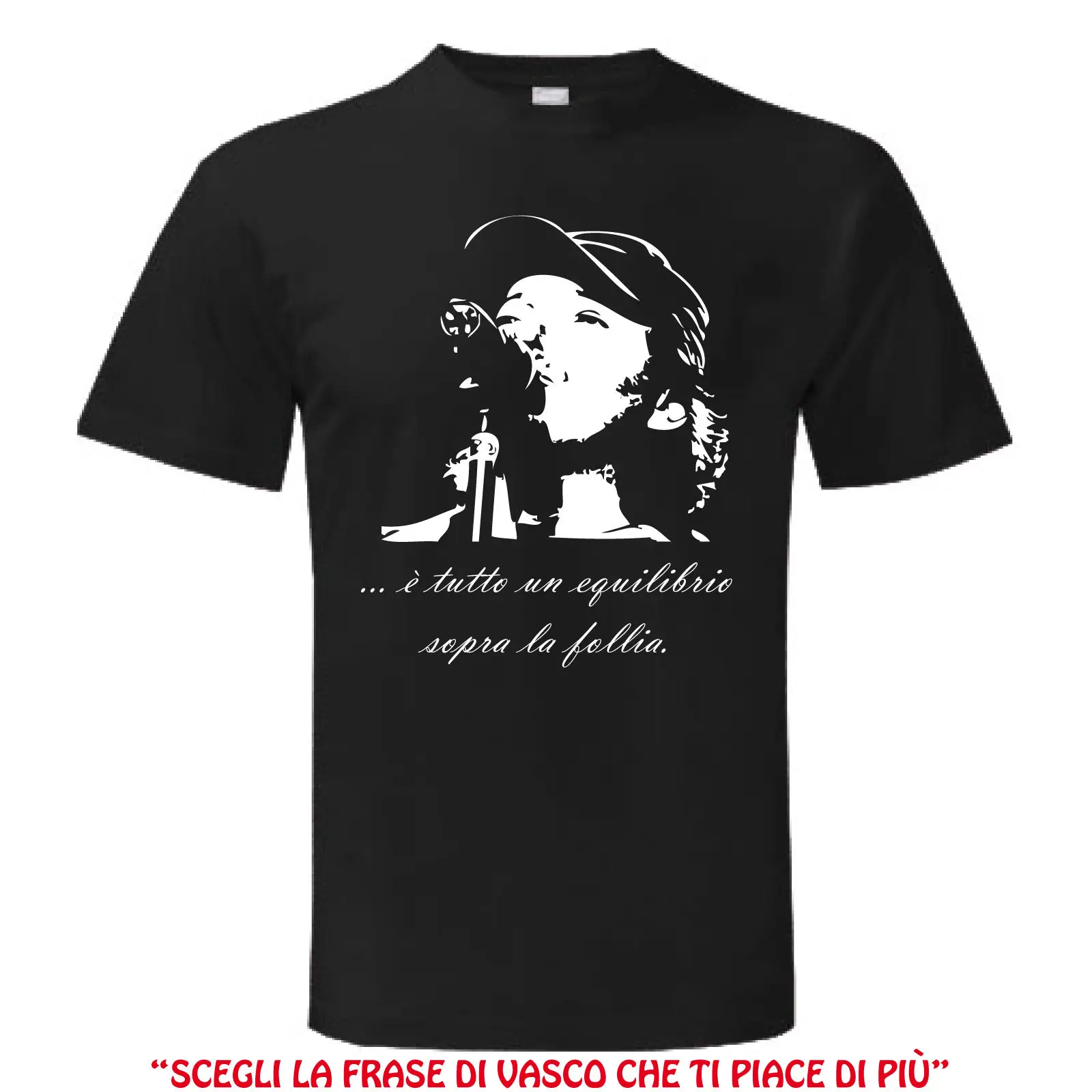 

2017 New Men'S T-Shirt Vasco Rossi Follia Musica Blasco Maglietta Maglia Uomo Donna ManShort Sleeve TOP TEE