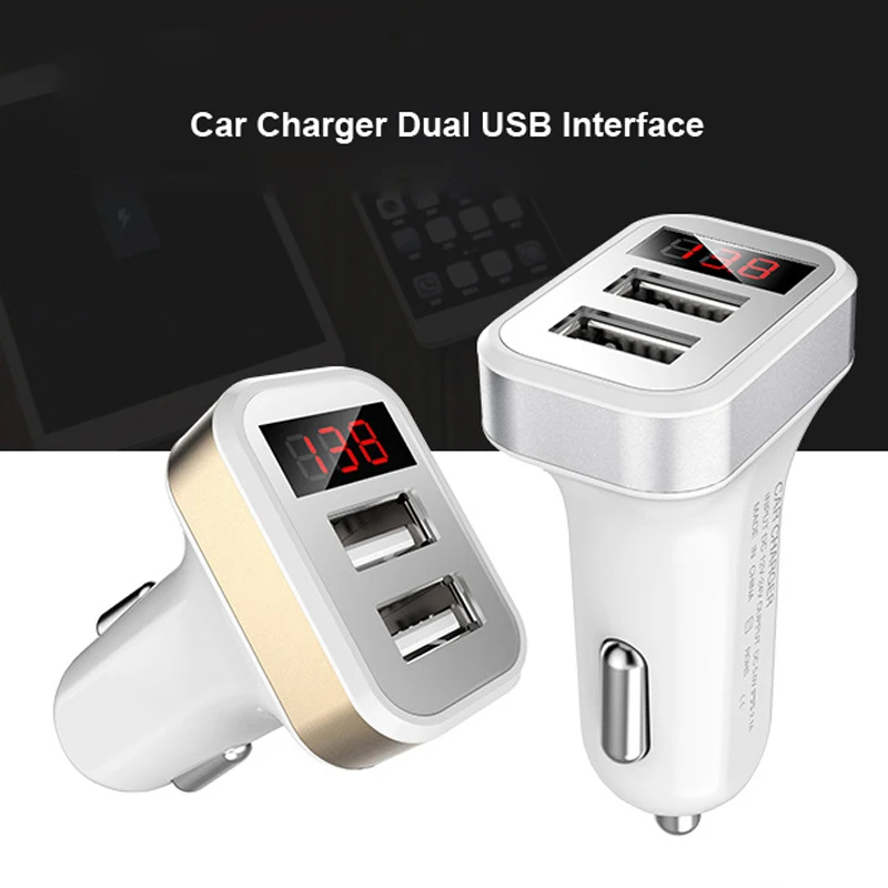 USB Автомобильное зарядное устройство с светодиодный экраном автомобильное зарядное устройство адаптер для зарядки iPhone XS XR X 8 samsung Xiaomi автомобильное зарядное устройство для мобильного телефона s