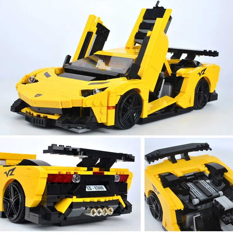 

XINGBAO 03008 Creative Building Blocks Compatible LegoINGlys Car Series TECHNIC MOC Bricks The Yellow Racing Flash Car Model