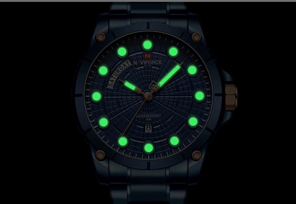 Новые часы мужские роскошные брендовые NAVIFORCE мужские спортивные часы водонепроницаемые полностью Стальные кварцевые мужские военные часы Relogio Masculino