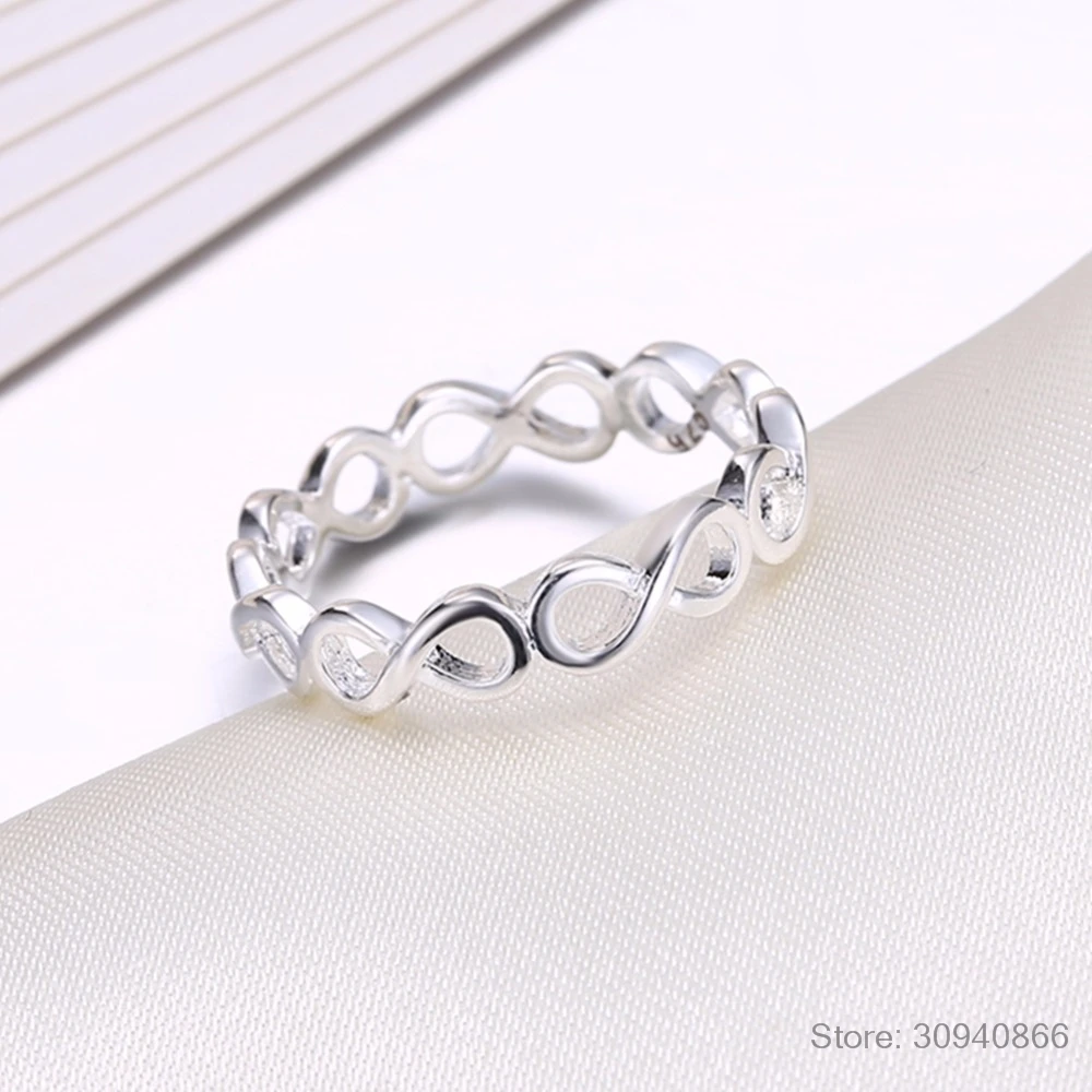 LEKANI Мода бесконечное серебро 925 пробы 8 кристаллов кольца без содержания свинца и никеля белая латунь кольцо для женщин ювелирные украшения