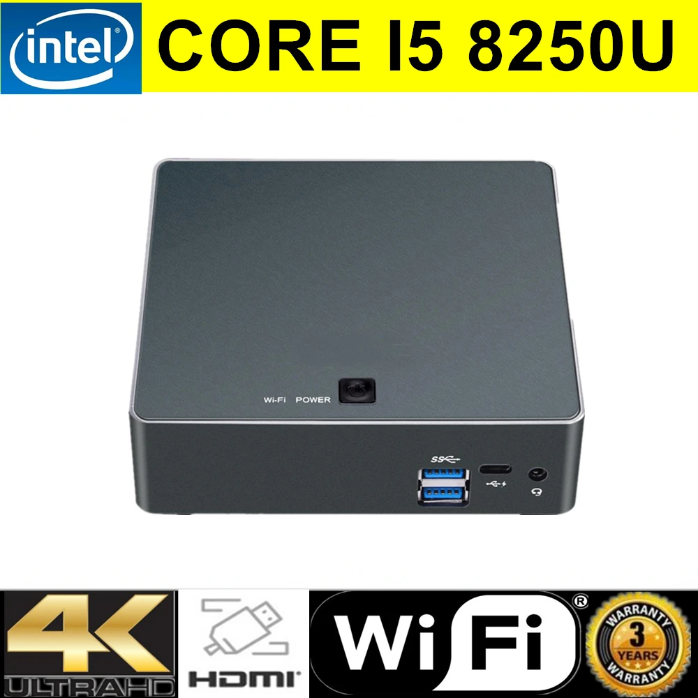 

8th Gen Intel Core i5 8250U Quad Core 8 Threads Eglobal Nuc Mini PC UHD Graphics 620 DDR4 5G AC Wifi 4K HTPC Windows 10 Pro