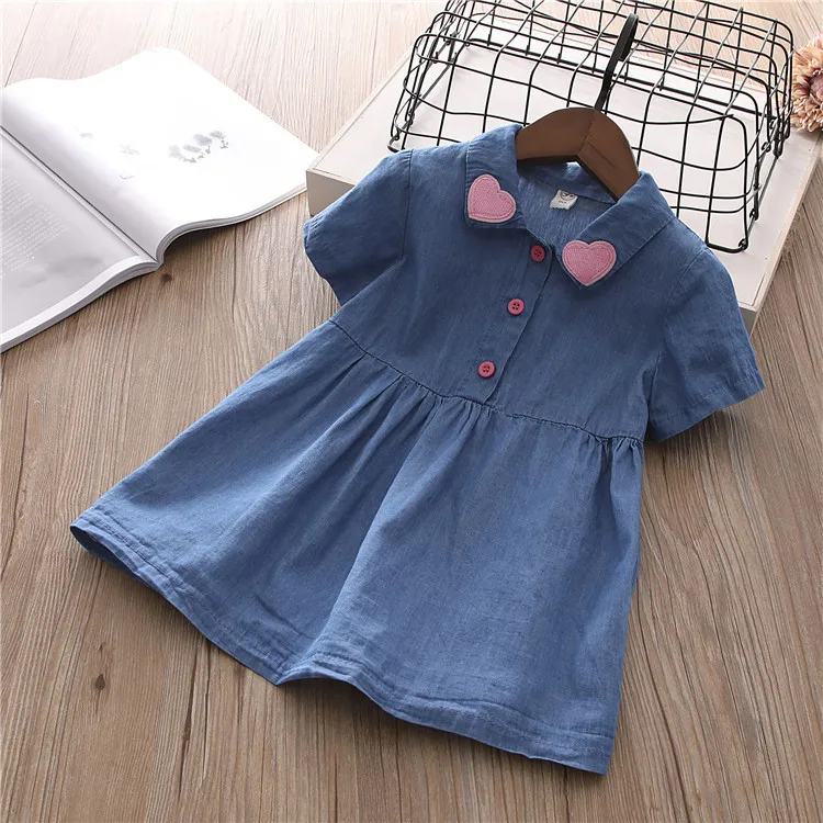 Baby Girl Denim Dress Summer New Kids Tutu Dresses Cute Princess Dress Girl Clothing Toddler