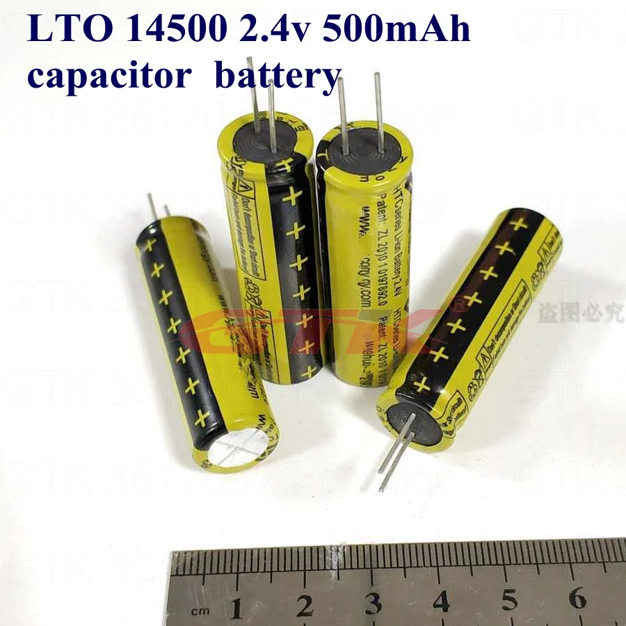 

10pcs Lithium titanate battery 2.4v 500mah 14500 LTO 20C high rate discharge Supercapacitor electronic toys solar LED