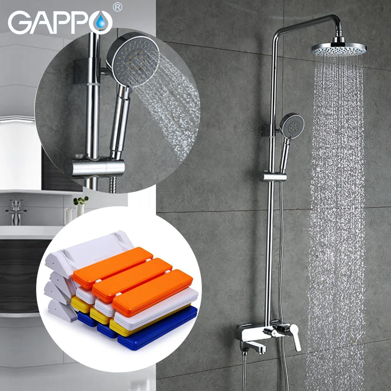 

GAPPO Shower Faucets Bath tap mixers robinet baignoire Wall Mounted Shower Seats Bath bench Shower System
