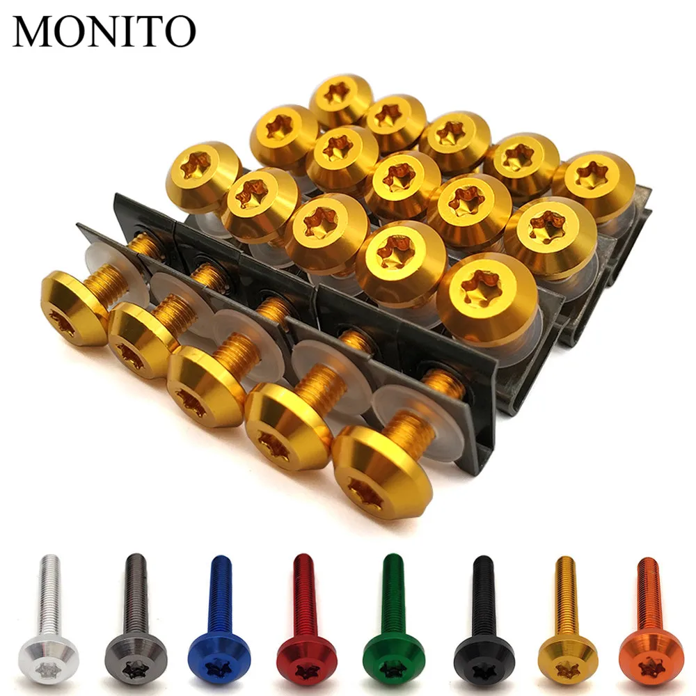 

20pcs M6 Motorcycle Fairing Bolts Nuts Kit Body Fastener Clips Screws For Suzuki GSXR 600 750 1000 K1 K2 K3 K4 K5 K6 K7 K8 K9