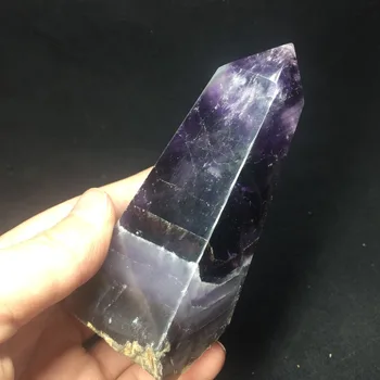 

236g Natural Rock Amethyst Crystal Quartz Healing Point Wand feng shui stone