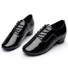 Brand New Soft Sole Men s Children s Ballroom Latin Tango Dance Shoes Heeled Sales Black