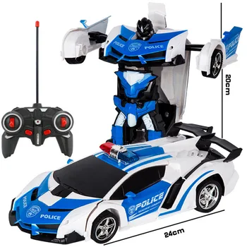 2 In 1 Electric One-key Transformation RC Car Model Toy Remote Control Deformation Car Sports Vehicle Robots Toys for Boy Child 1