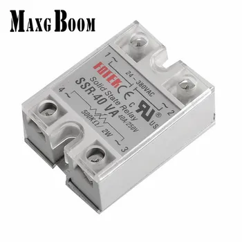 

MaxgBoom state relay SSR-40VA 40A 470-560k ohm TO 24-380V AC SSR 40VA relay solid state Resistance Regulator Use efficiency 75%