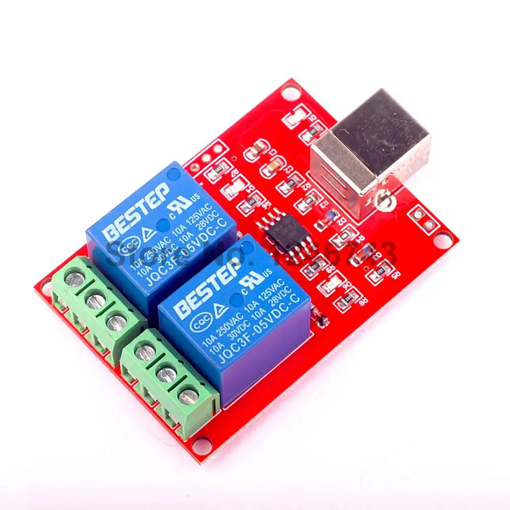 

2 Channel USB Relay Module Programmable Computer Control For Smart Home DC 5V