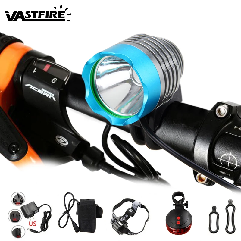 

1000 LM XM-L U2 LED Front Cycling Bicycle Light Head Lamp With Laser Rear Light Headband Battery Pack Charger
