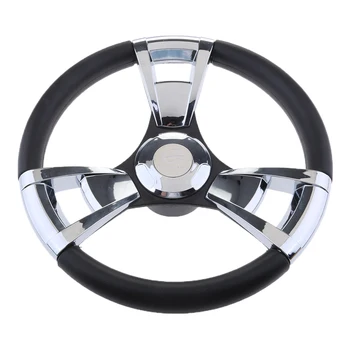 

Stainless Steel 3 Polished Spoke Steering Wheel 350mm For Marine Boat