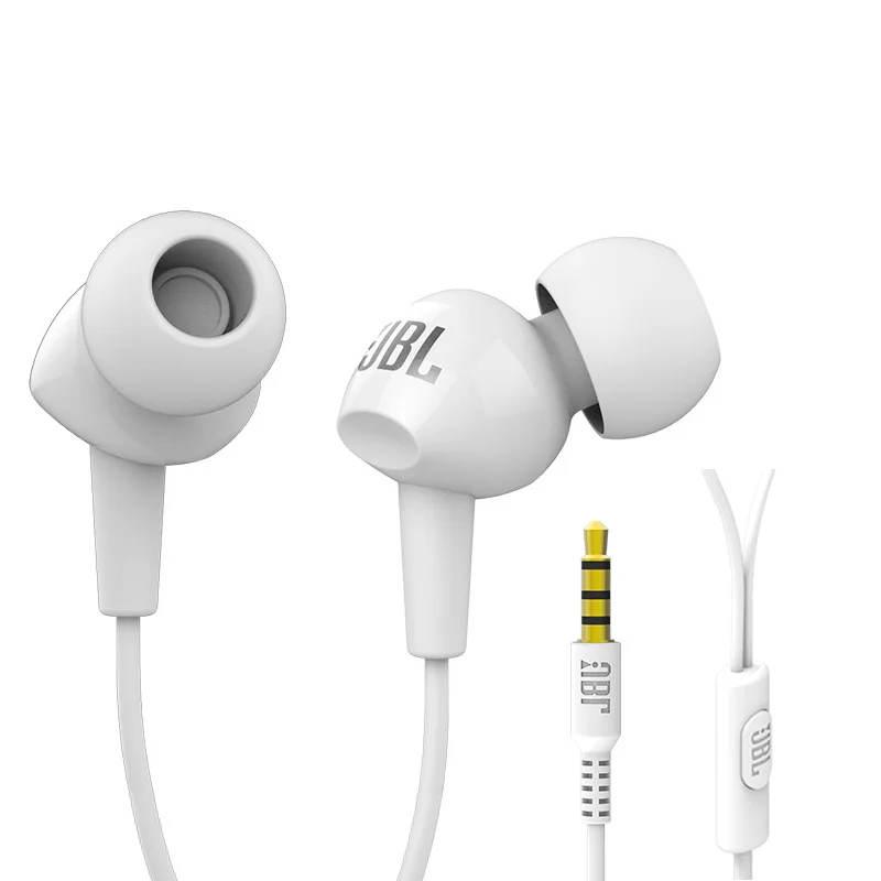 JBLC100SI In ear Bass Earplugs mobile phone Wire Movement with Mic Earphone 3 5mm Metal Plug Cancelling Noise Headset for jbl