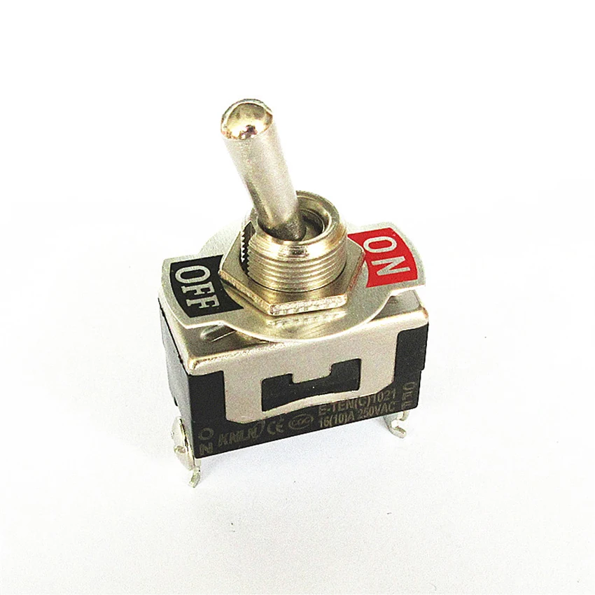 Сверхмощный 2Pin 2 терминала 10A 16A AC 250V ВКЛ/ВЫКЛ Кулисный тумблер E TEN1021 G25 Прямая