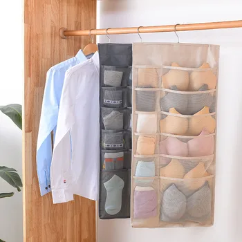 

Wardrobe Hanging Organizer Double sided Underwear Bras Socks Ties Storage Bag Door Closet Saving Space Tidy Storage Bags 1 Pcs