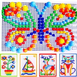 296 Красочные гриб ногтей головоломки интеллектуальные пластиковые образования Flashboard игрушки головоломки Game мозаика pegboard хлопушки