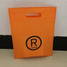 500 шт./партия, Экологичная многоразовая Оранжевая Сумка для покупок из нетканого материала, Подарочная одежда для плавания, упаковка, акция