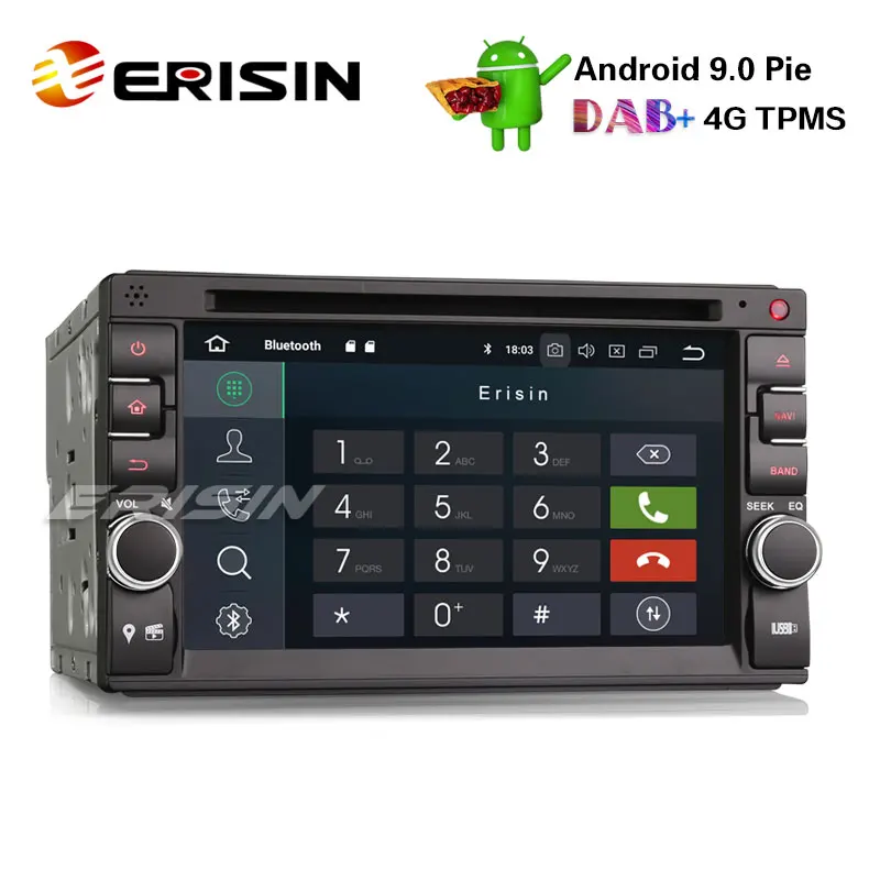 Best Erisin ES4836U 6.2" Double Din Android 9.0 Car Stereo Nissan GPS WiFi DAB+ SatNav OBD Bluetooth TPMS 1