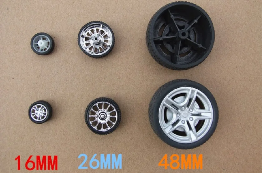 4pcs K405 16mm Diameter Mini Rubber Wheels Four-wheel Drive Car Wheel DIY Toys Parts mini rubber wheels