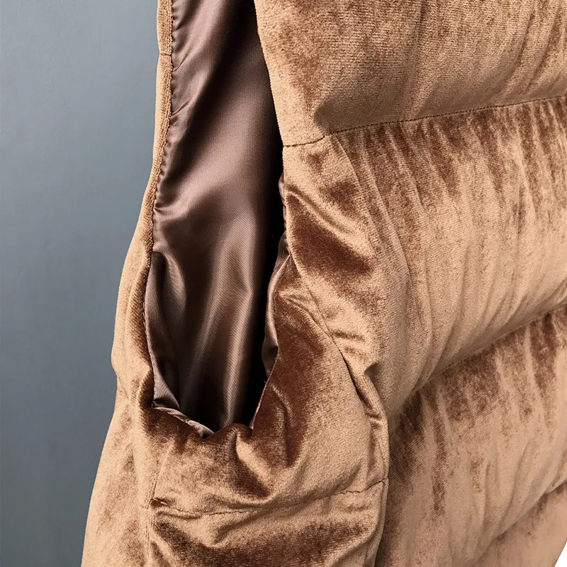 Женский зимний бархатный жилет корейский пуховик на молнии с хлопковой подкладкой без рукавов бархатный теплый жилет куртка женские жилеты