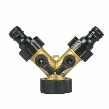 

Brass TPR Tap Distributor Hose Splitter 2 Way Y-shaped Tap Distributor Hose Splitter With Couplings for 3/4" Tap Mayitr